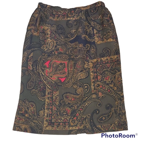 Pendleton Woman’s Lightweight Paisley Printed Vintage Skirt Size 12 - Picture 1 of 3
